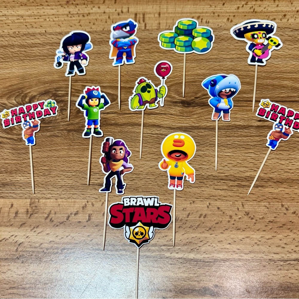 Brawl stars characters Themed Party Cupcake Toppers